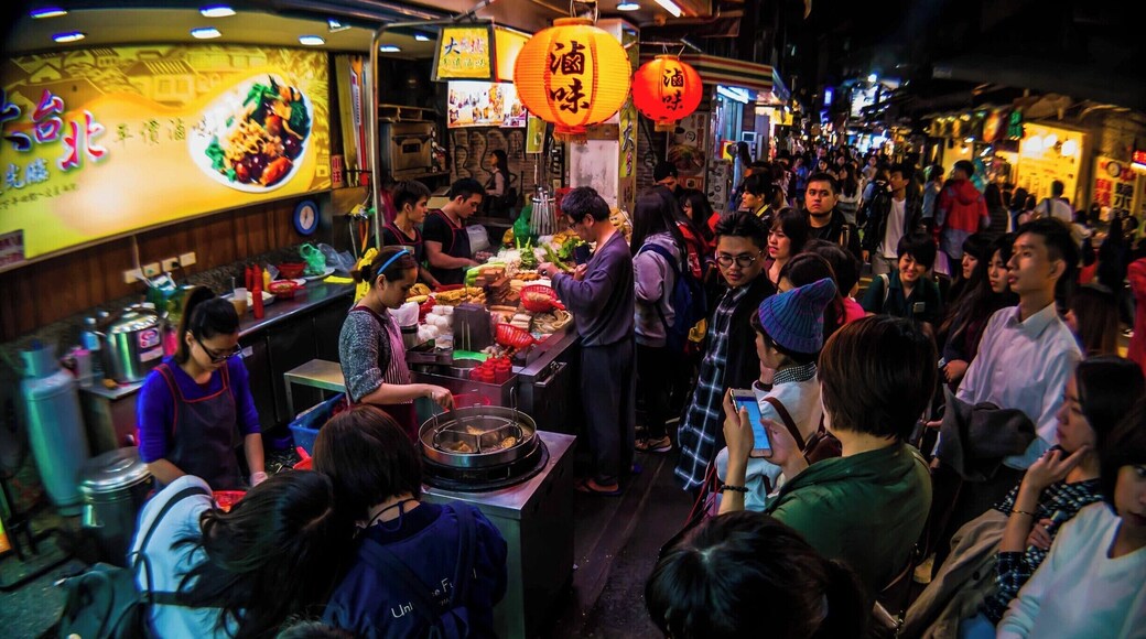 One of the many Night Markets in Taipei-- this one is located next to the Shi Da University where you can find lots of food stands, cheap eats. and cool shopping while mixing it up with students and locals.