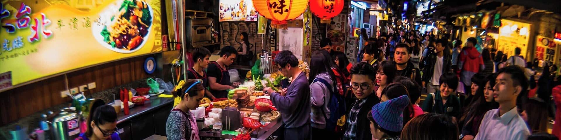 One of the many Night Markets in Taipei-- this one is located next to the Shi Da University where you can find lots of food stands, cheap eats. and cool shopping while mixing it up with students and locals.