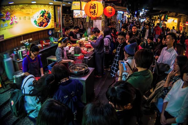 One of the many Night Markets in Taipei-- this one is located next to the Shi Da University where you can find lots of food stands, cheap eats. and cool shopping while mixing it up with students and locals.