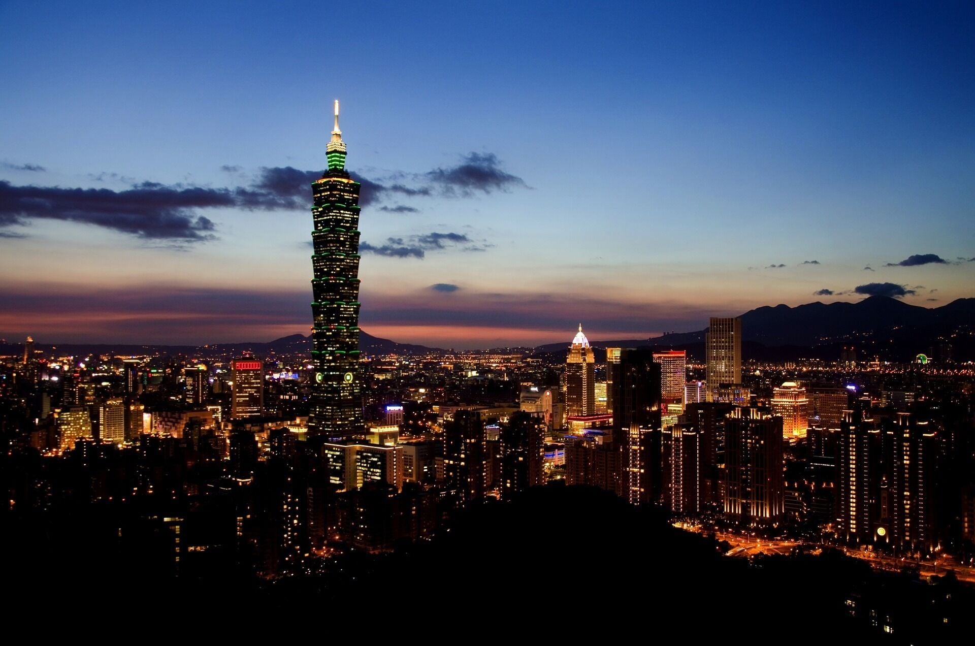 A night view of taipei 101 tower. Breathtaking.
