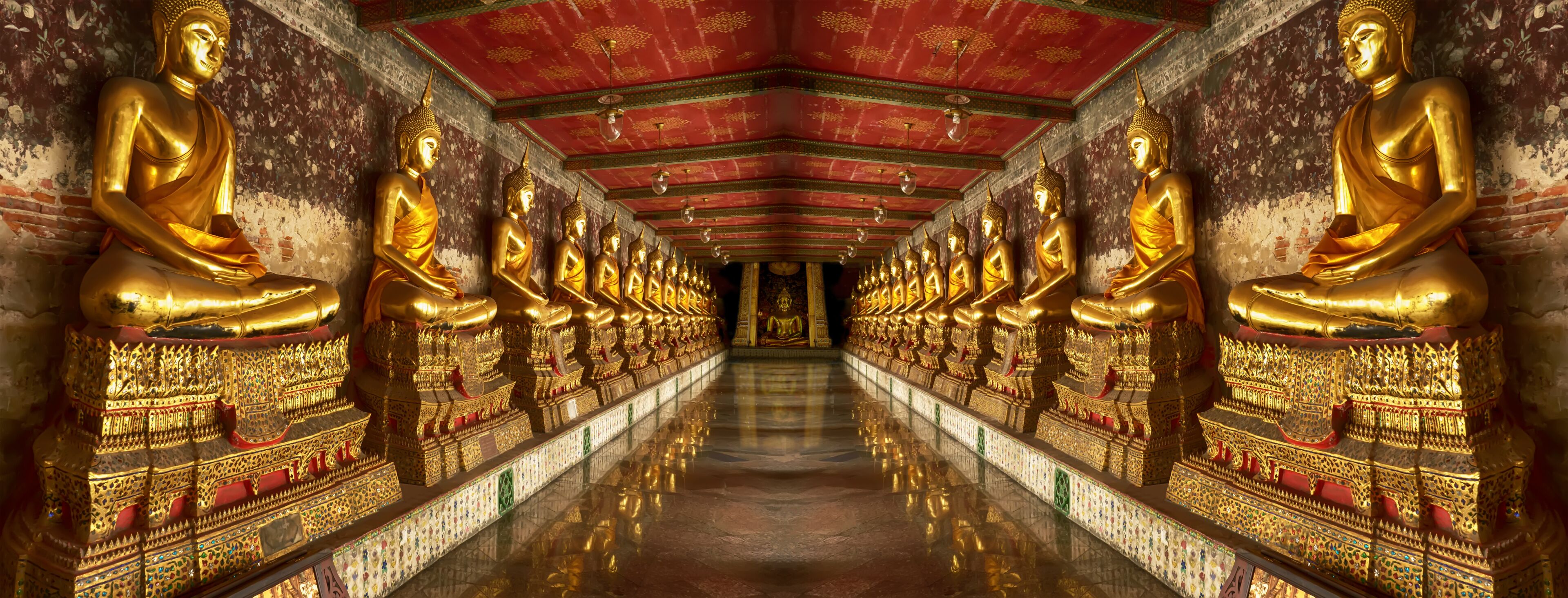 One landmark of Wat Suthat Thepwararam in Bangkok, Thailand. A place everyone in every religion can be viewed.