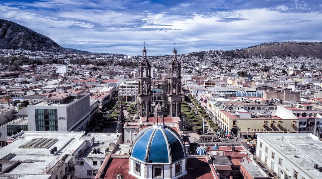 Tepic city in Nayarit Mexico. Aerial photography by drone.