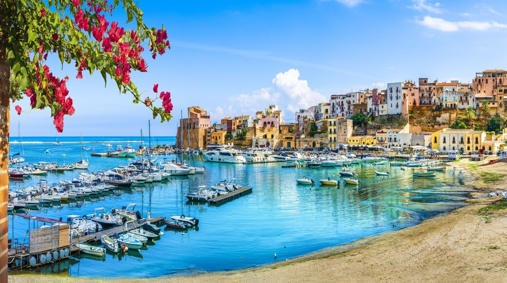 Sicilian port of Castellammare del Golfo, amazing coastal village of Sicily island, province of Trapani, Italy