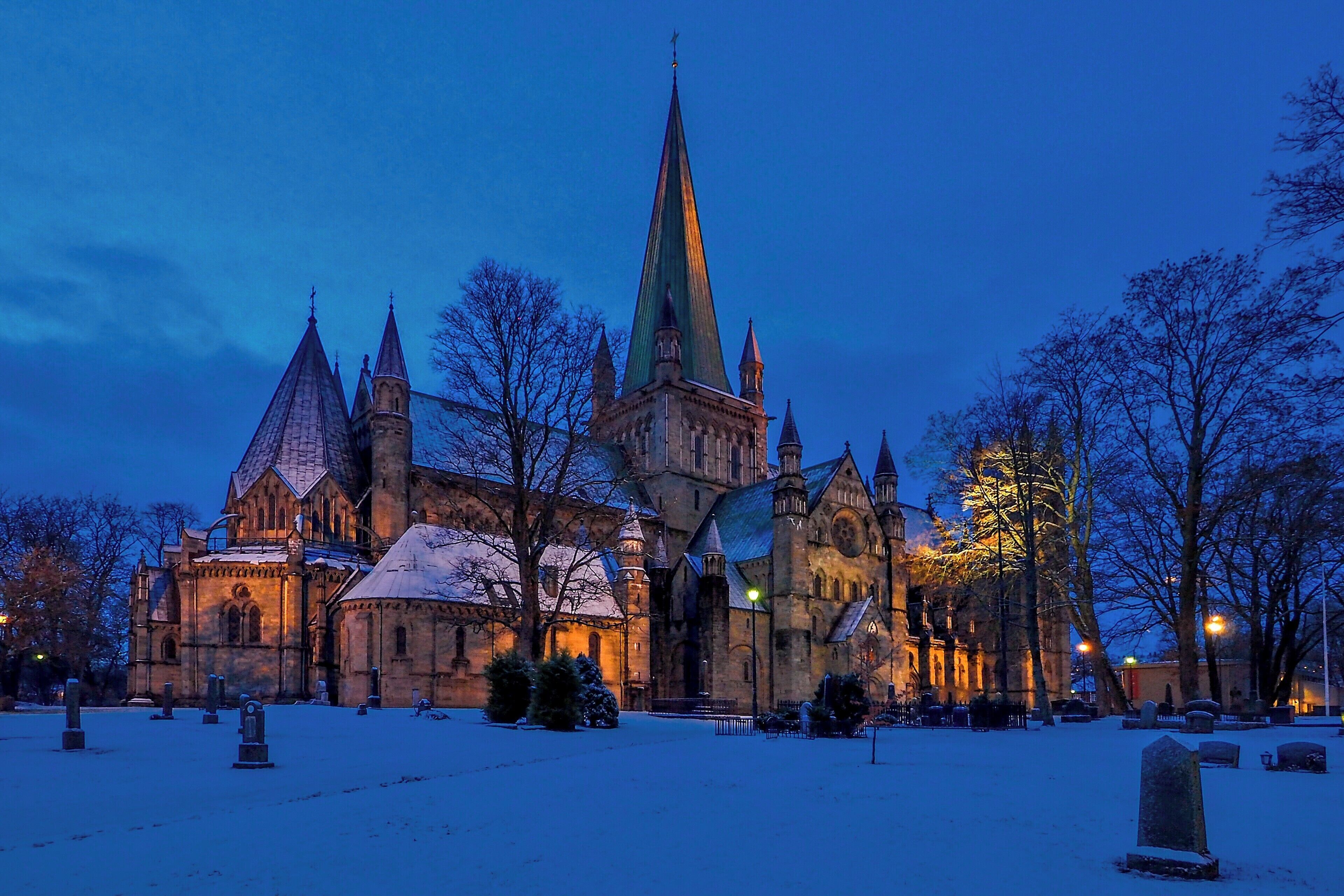 #BvSBlue It is built over the burial site of Saint Olav, the King of Norway in the 11th century, who became the patron saint of the nation, and is the traditional location for the consecration of the King of Norway. It was built from 1070 to 1300, and designated as the cathedral for the Diocese of Nidaros in 1152. After the Protestant Reformation, it was taken from the Roman Catholics by the new Church of Norway in 1537. 