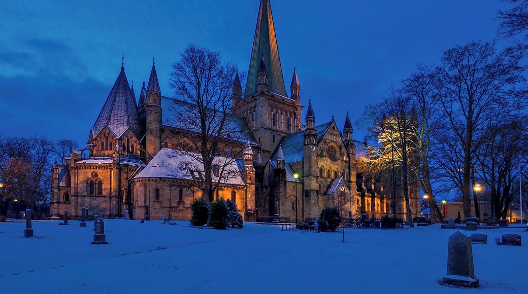 #BvSBlue It is built over the burial site of Saint Olav, the King of Norway in the 11th century, who became the patron saint of the nation, and is the traditional location for the consecration of the King of Norway. It was built from 1070 to 1300, and designated as the cathedral for the Diocese of Nidaros in 1152. After the Protestant Reformation, it was taken from the Roman Catholics by the new Church of Norway in 1537.