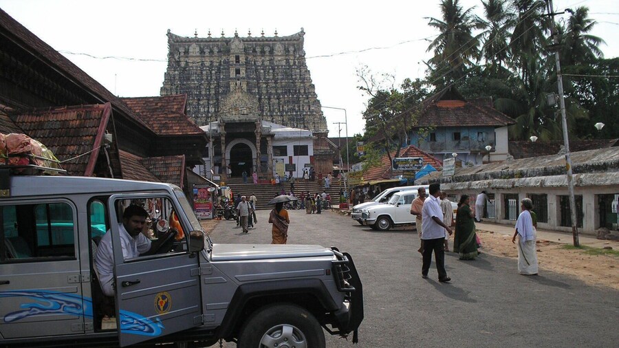 The Padmanabhaswamy Temple..said to be the world's richest temple with the discovery of a huge collection of precious jewellery,stones ,diamonds etc..belonging to the erstwhile ruling clan.