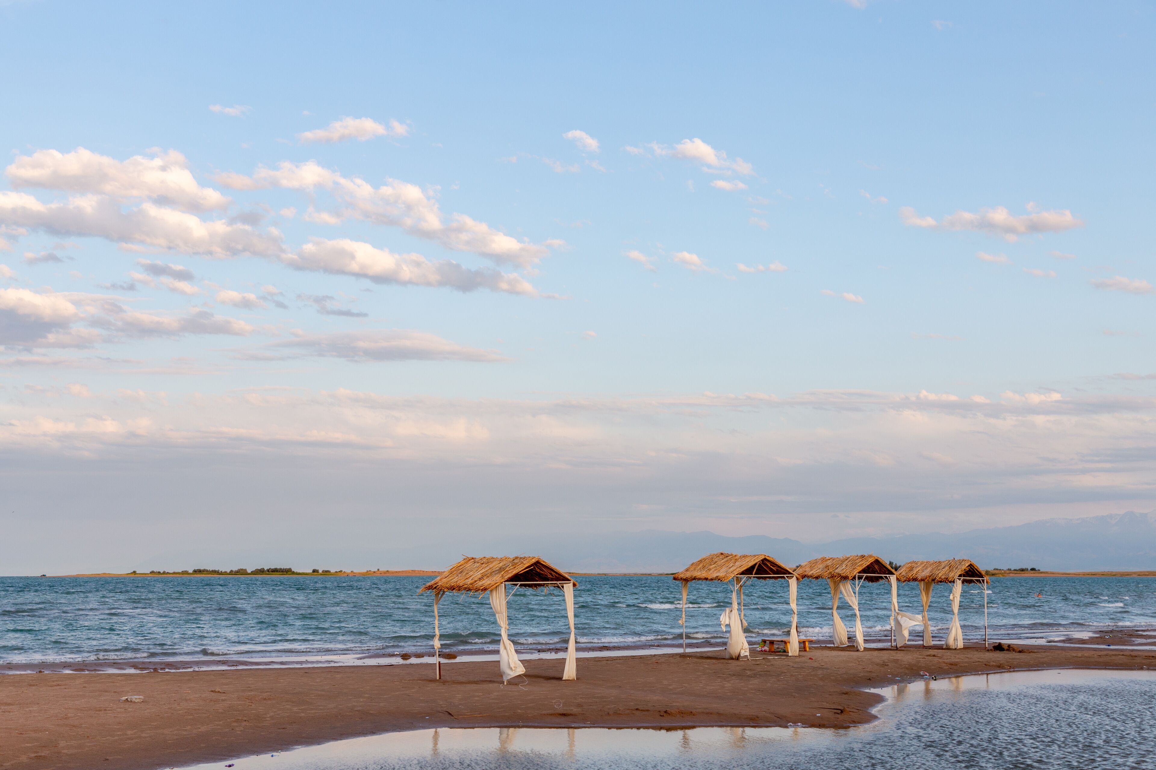 Kapchagay reservoir. Almaty region, Kazakhstan republic