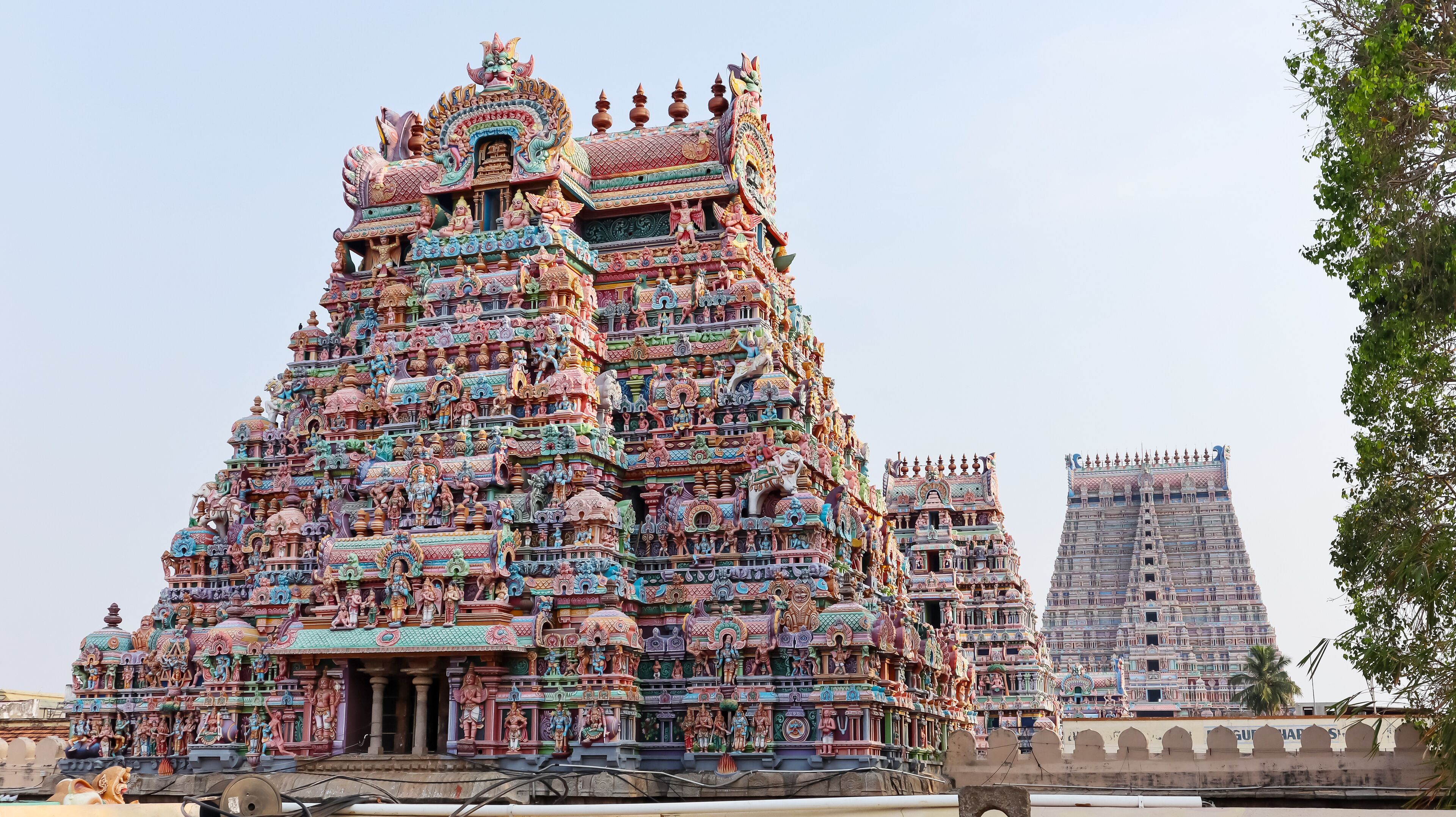 Southern Gopurams of Sri Ranganathaswamy Temple, Srirangam, Trichy, Tamil Nadu, India