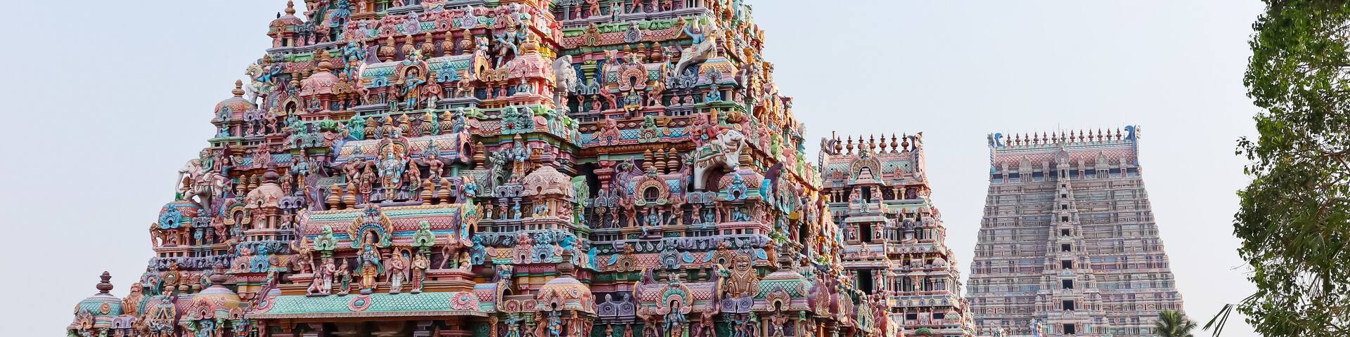 Southern Gopurams of Sri Ranganathaswamy Temple, Srirangam, Trichy, Tamil Nadu, India