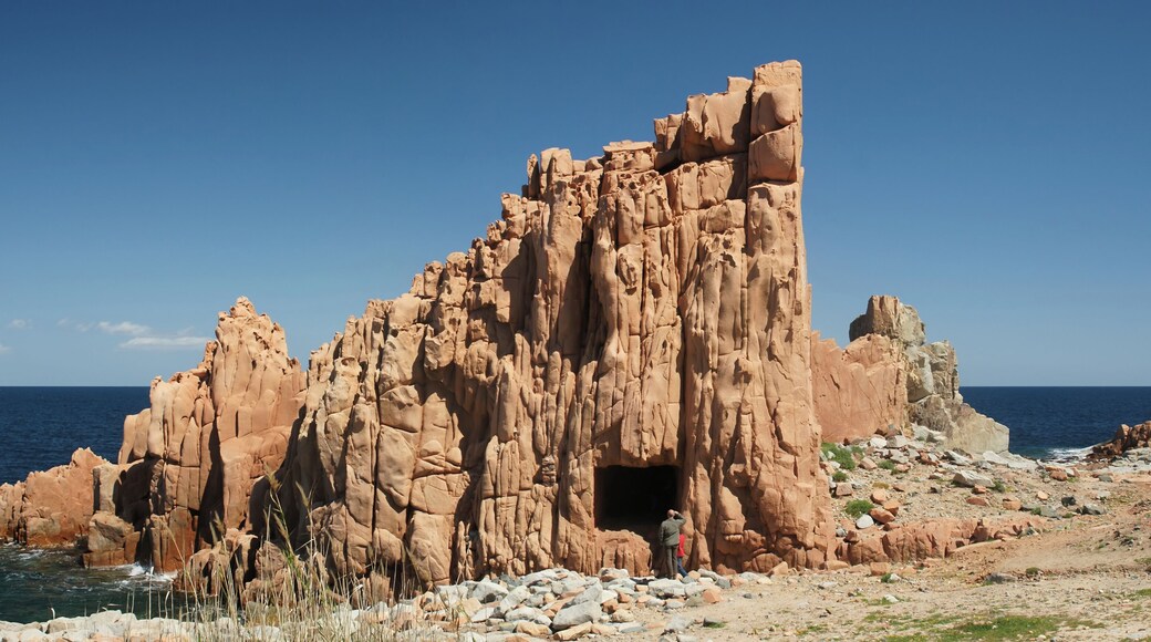 Red granite at Arbatax in Ogliastra province, Sardinia, Italy