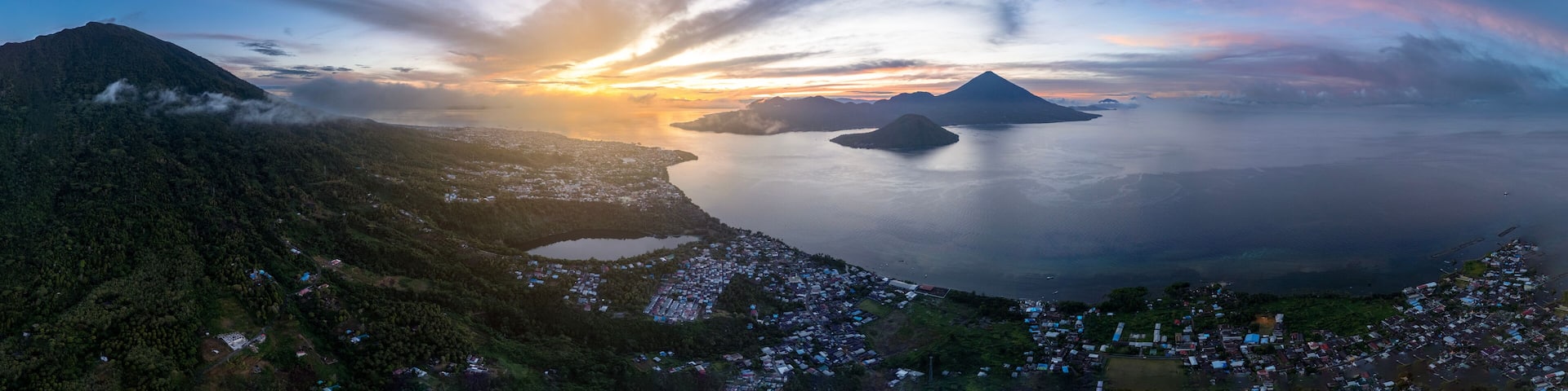 defaultstunning Ternate, Maitara and Tidore Island from bird eye view at sunset. These islands is called the land of spices in the past because western people searching for spices until Moluccas.