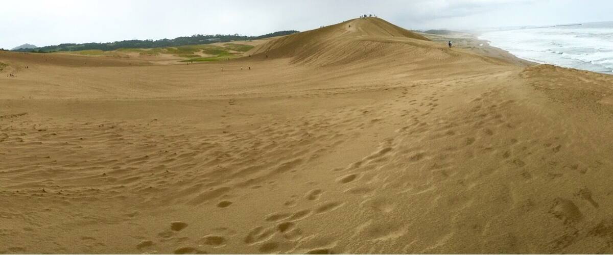 A panoramic view of the sand dunes (desert) next to the Japan Sea! Awesome views!