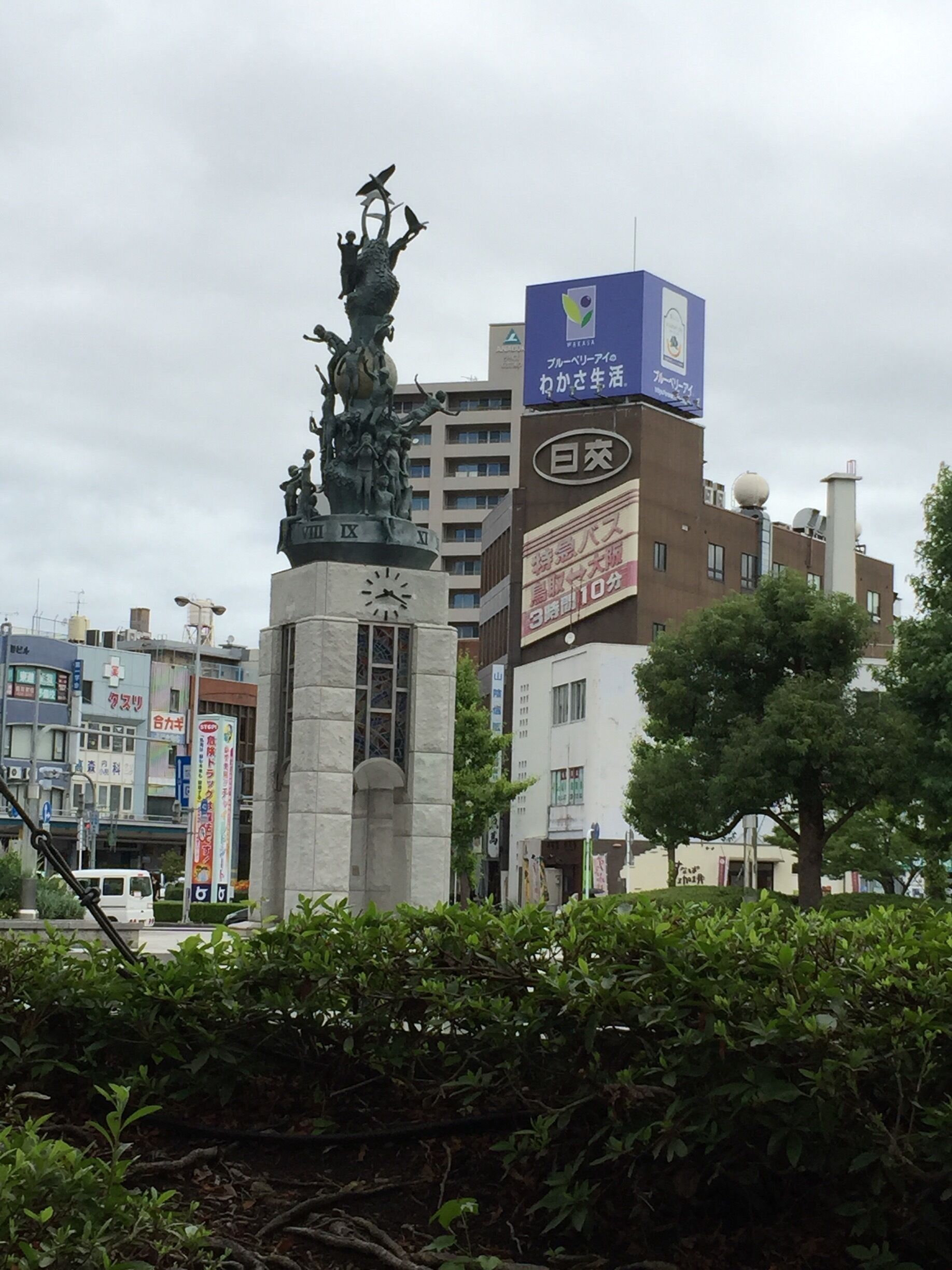 Outside the Tottori Station. There are hotels, shopping centers and restaurants within a few steps outside the station. The best deal I got out of this station is that just on the right side of the exit there is a tourist office for foreigners where the staff can converse in English, Mandarin, Korean and Japanese; here is a very good offer where u can get a taxi at ¥1000 (per person, but since I was alone I had the use of the cab solely for my trip) for 3 hours to tour the nearby national park and sand dunes. Nowhere in Japan can u get a cab for this rate for 3 hours! Even if one takes the public bus it will cost more!