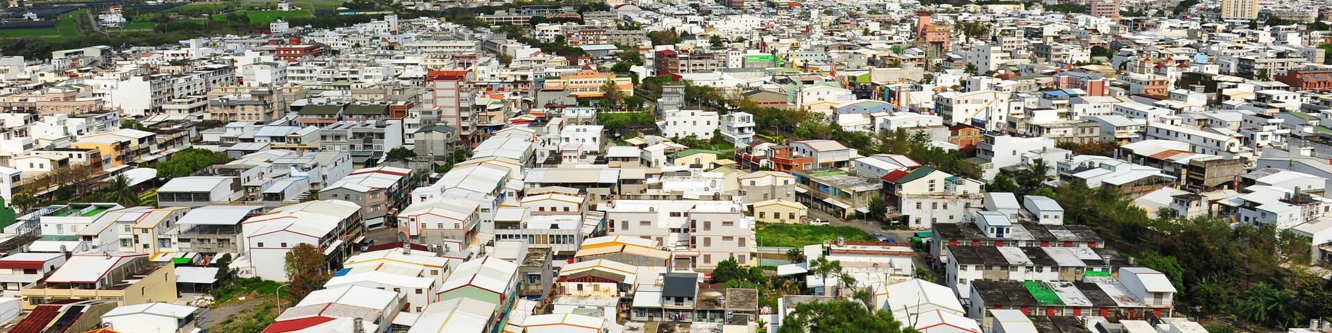Aerial view of Taitung city in Taiwan