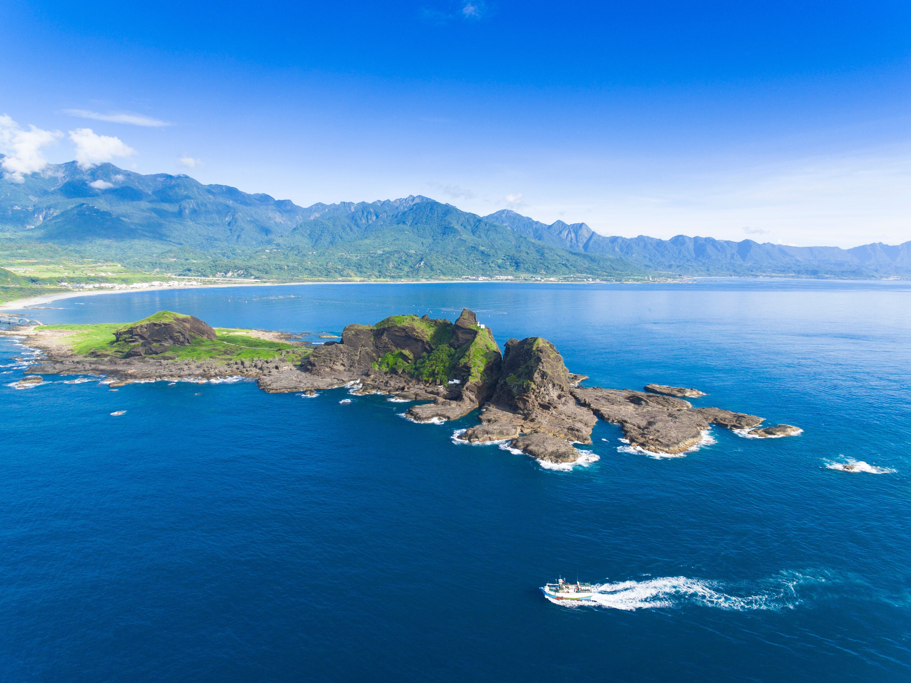 aerial view of Sansiantai in Taitung. Taiwan