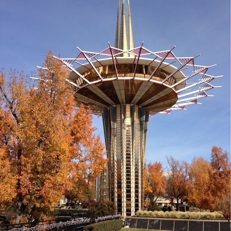 Either the Prayer Tower Visitors Center, or the spaceship that brought Oral Roberts to our planet...