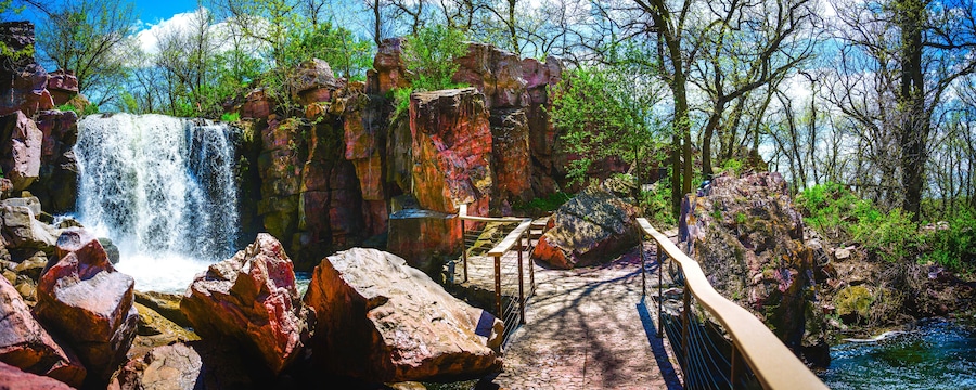 Winnewissa Falls at Pipestone National Monument Site, Sacred Place for American Indians at Pipestone Creek in Minnesota, USA