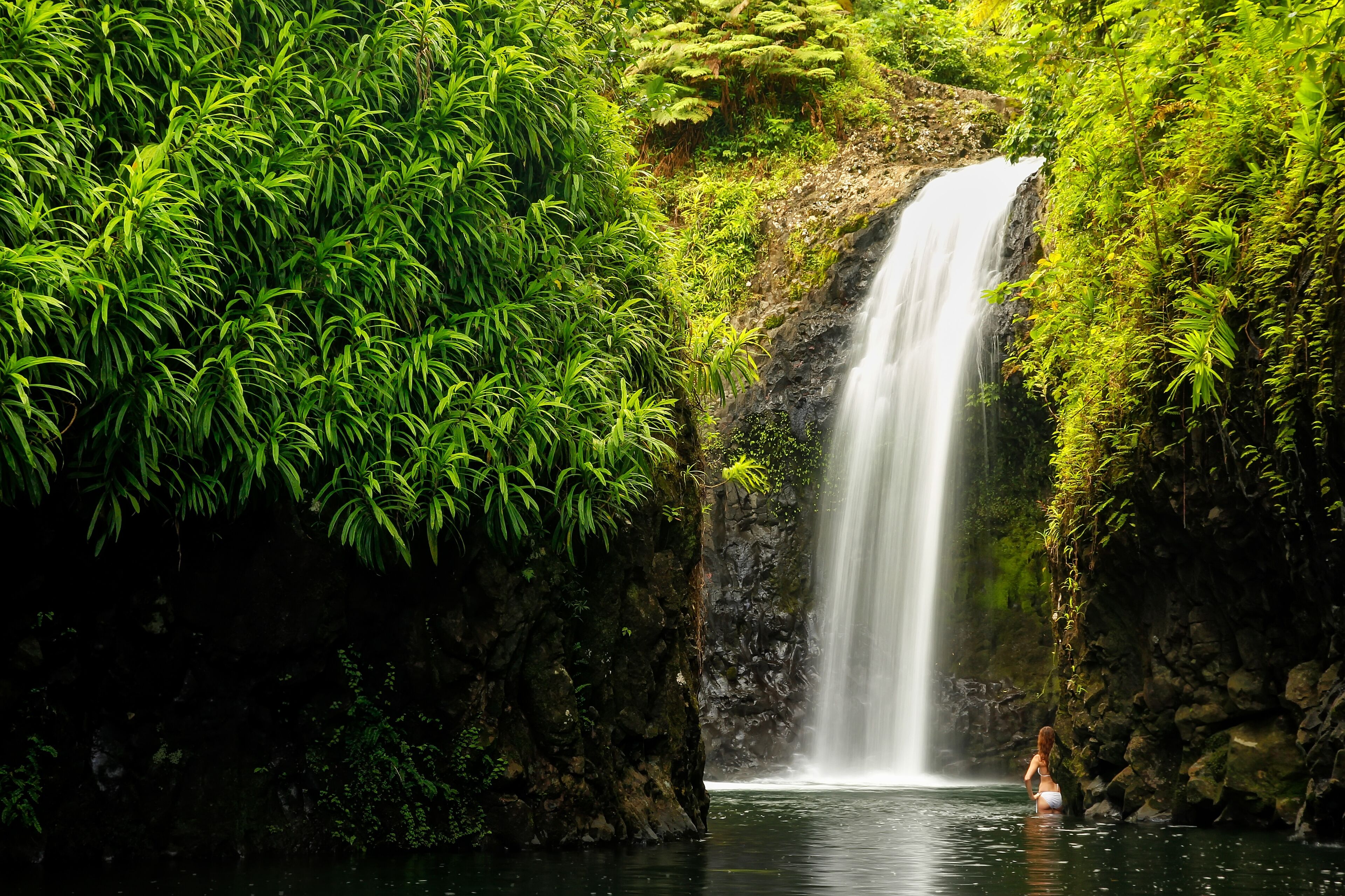 Wainibau Waterfall at the end of Lavena Coastal Walk on Taveuni
