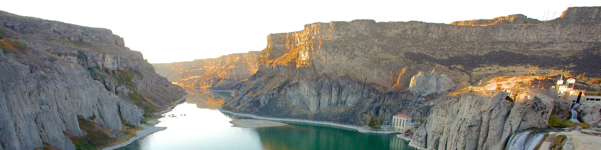 Twin Falls showing a gorge or canyon, a river or creek and a waterfall
