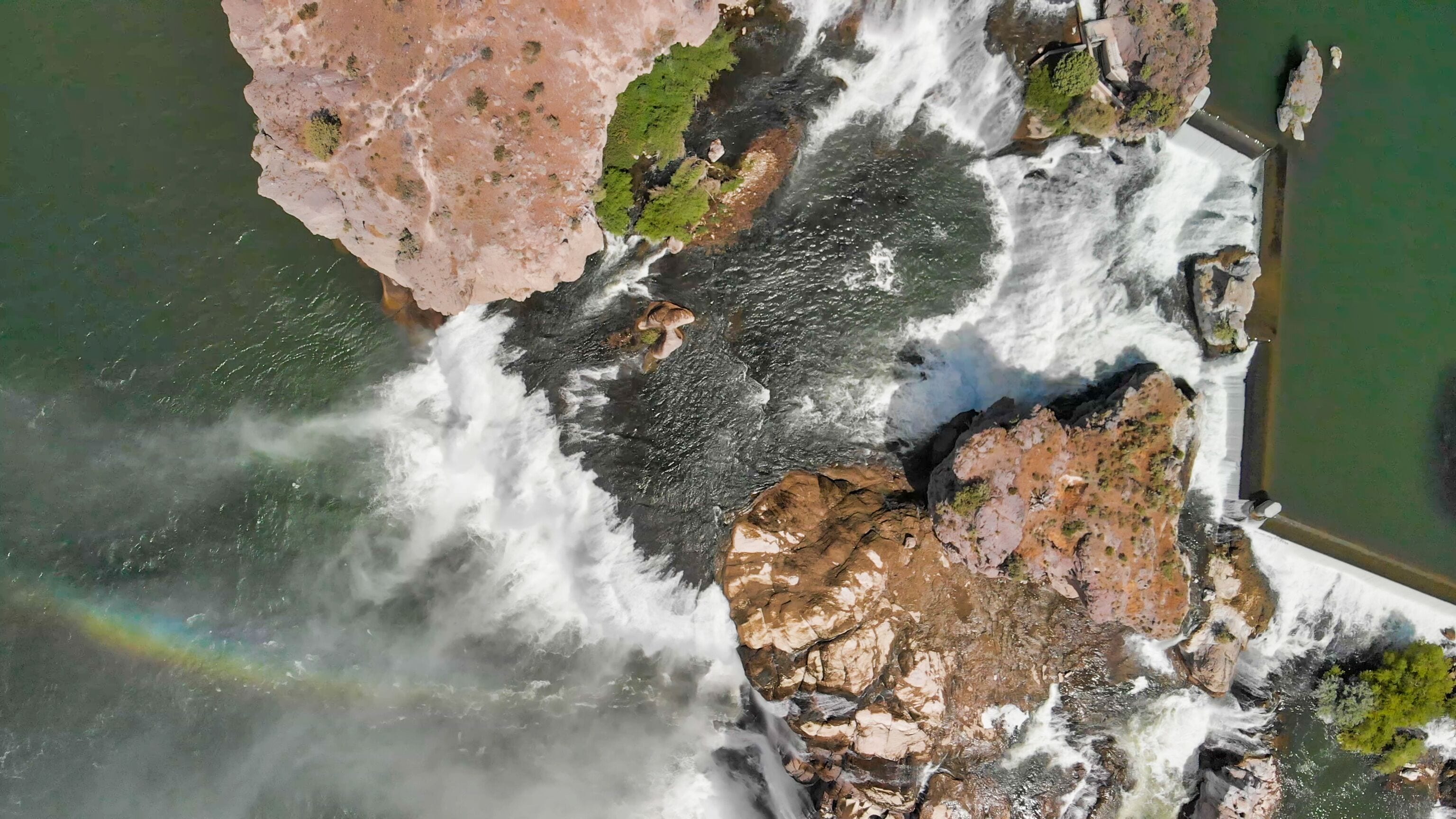 Aerial overhead view of Shoshone Falls in Twin Falls, Idaho, USA