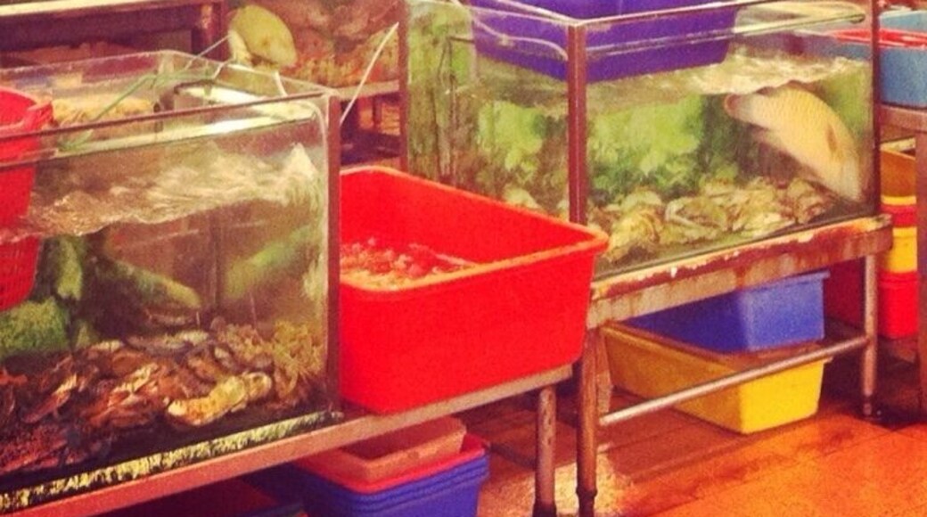 Cheaper live seafood. There's a few restaurants around here. Take your pick.