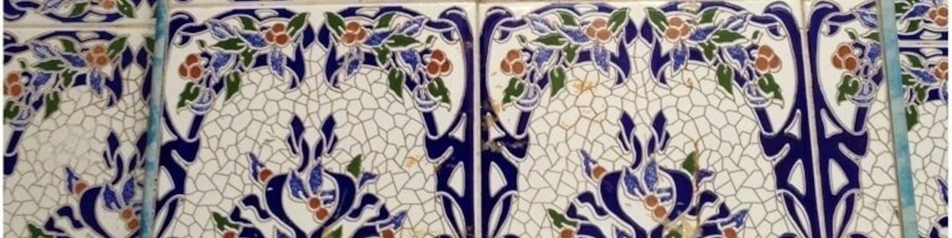 Tiles on the walls of old Algiers streets
