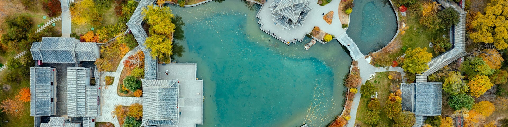 High-definition Aerial Footage of Jin Memorial Temple Park and Jin Memorial Temple Museum in Taiyuan, Shanxi, China