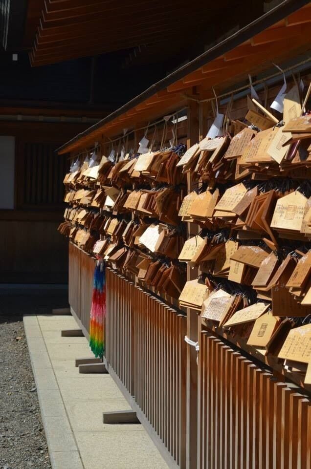 Ema - wooden wishing plaques.