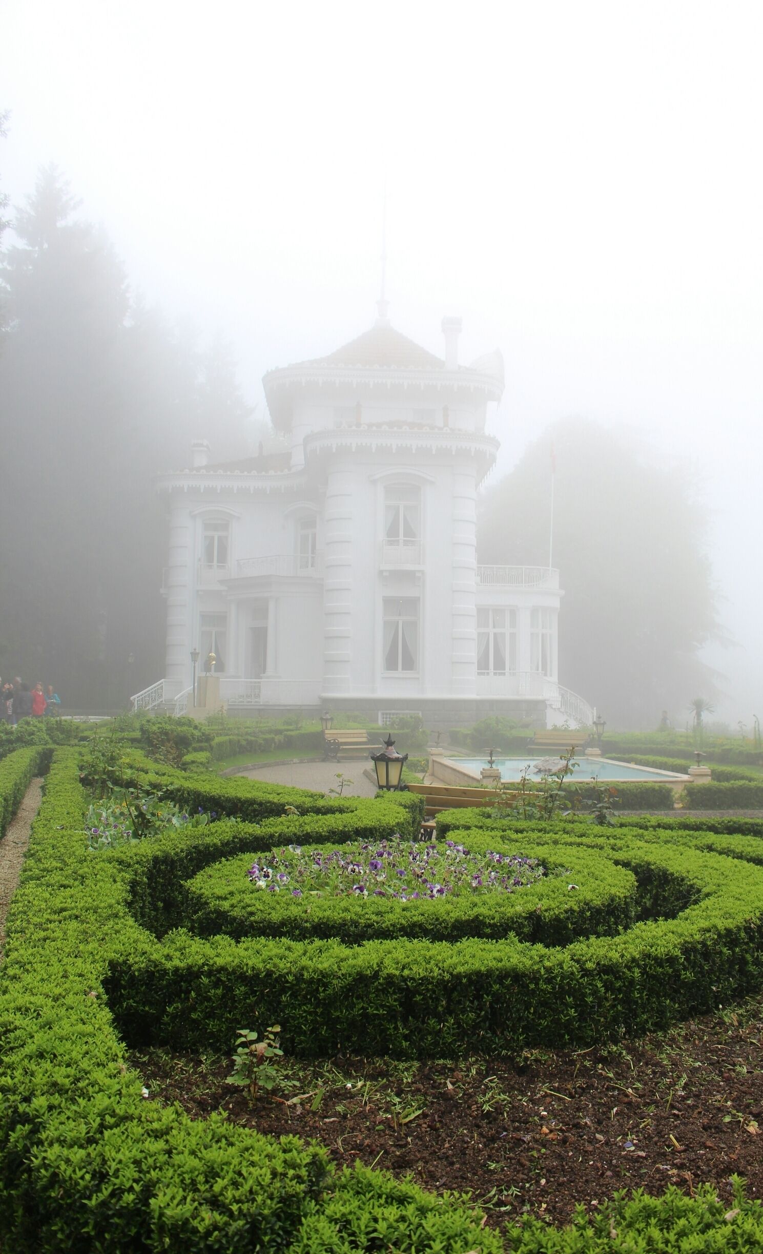 In fog - Atatürk Pavilion 
Built in Soğuksu quarter, in 1890 by an Ottoman citizen Konstantin   Kabayandis as a summer house. 
Trabzon, Turkey 
#ataturk #fog  #ataturkpavilion #trabzon #turkey 