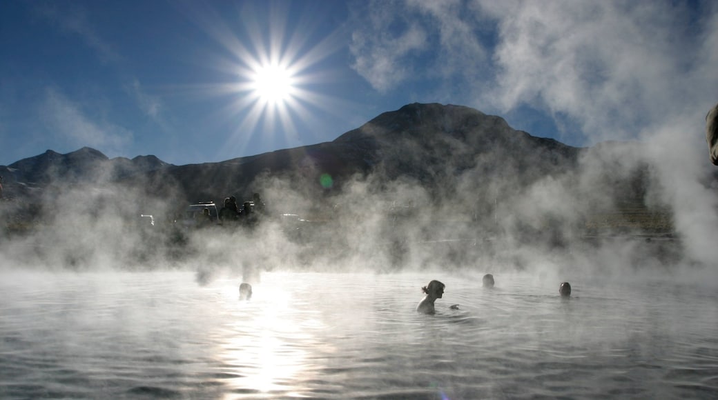 Chile which includes swimming, mist or fog and a hot spring
