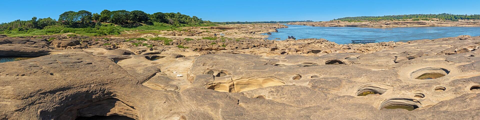Eroded riverbank, Sam Phan Bok, Thailand
