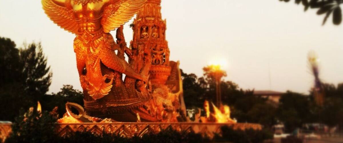 A replica of Candle Parade float - Ubon's most famous event the 'Candle Parade'