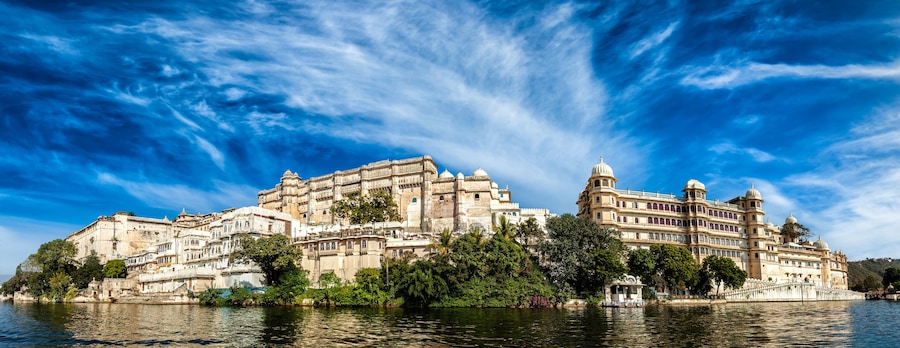Panorama of City Palace. Udaipur, India