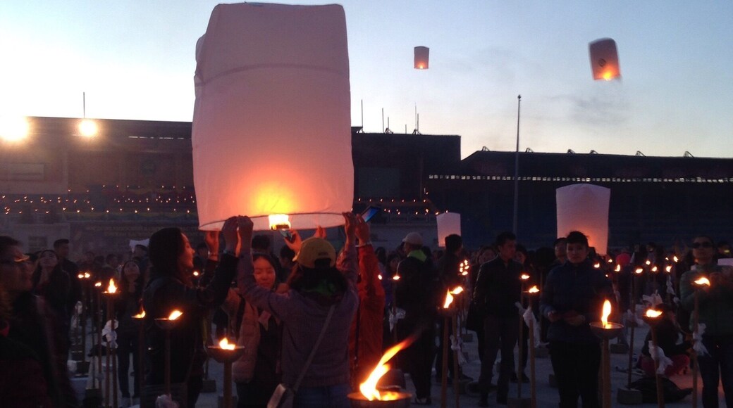 It was the Vesak Day celebrations at the stadium. I was fortunate to share with getting the lanterns aloft. This magical experience will make me smile for awhile to come!