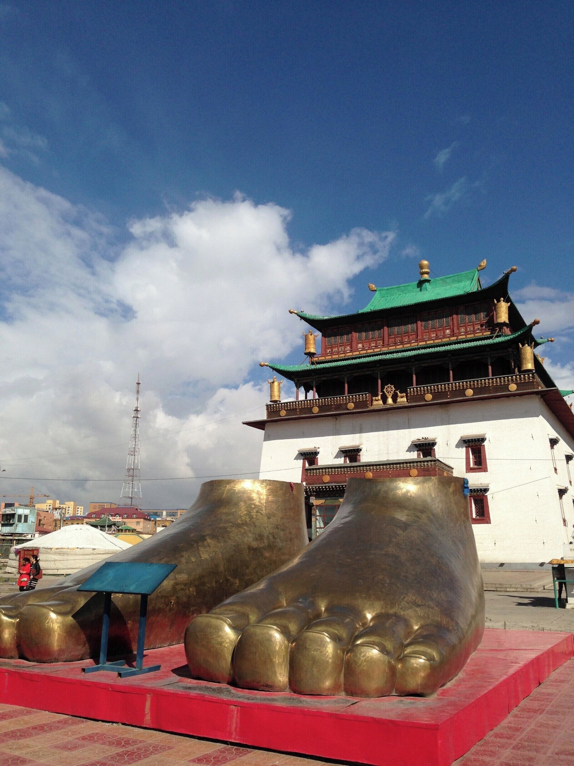 These are the feet of a huge buddha that will be constructed on the outskirts of UB. It will be part of a massive complex for the buddhist religion. #buddha