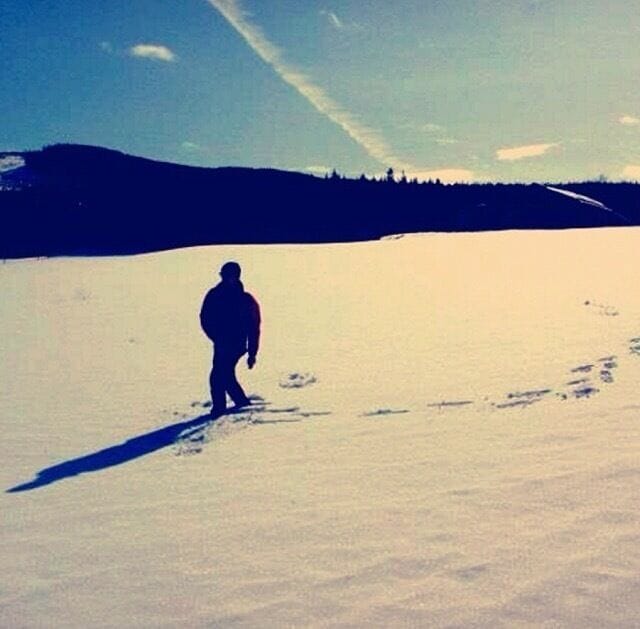 In the middle of nowhere near Umeå, way up in Sweden! The first walk in fresh snow on untouched territory makes you feel like an explorer!