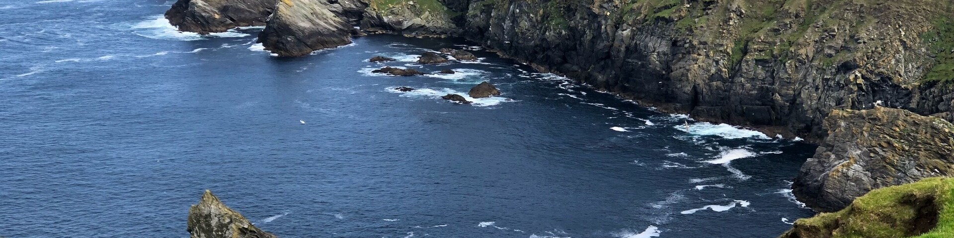 Two mile hike along boardwalks over heather and peat moss to cliffs overlooking Muckleflugga lighthouse. Spectacular views.