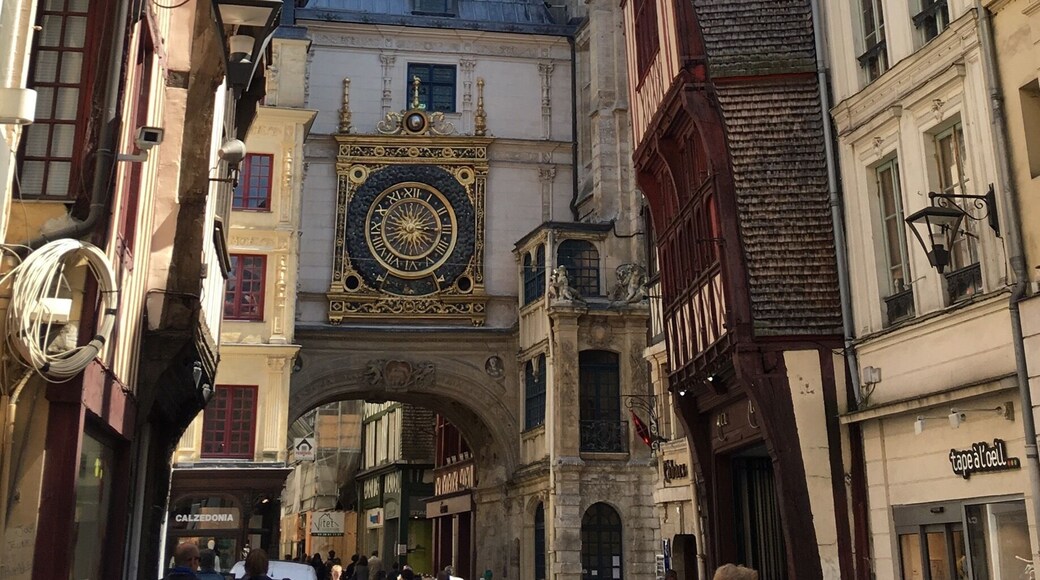 Beautiful clock and Bell Tower At Rouen France