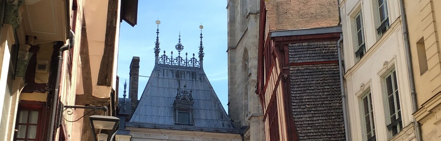 Beautiful clock and Bell Tower At Rouen France
