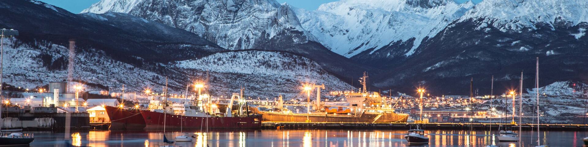 Ushuaia at night, Tierra del Fuego, Argentino