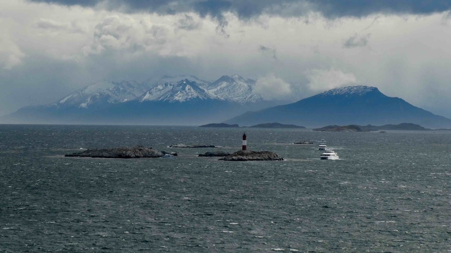 Watching the world go by as we cruise through the Beagle Channel. The Andes are spectacular at the end of the world.