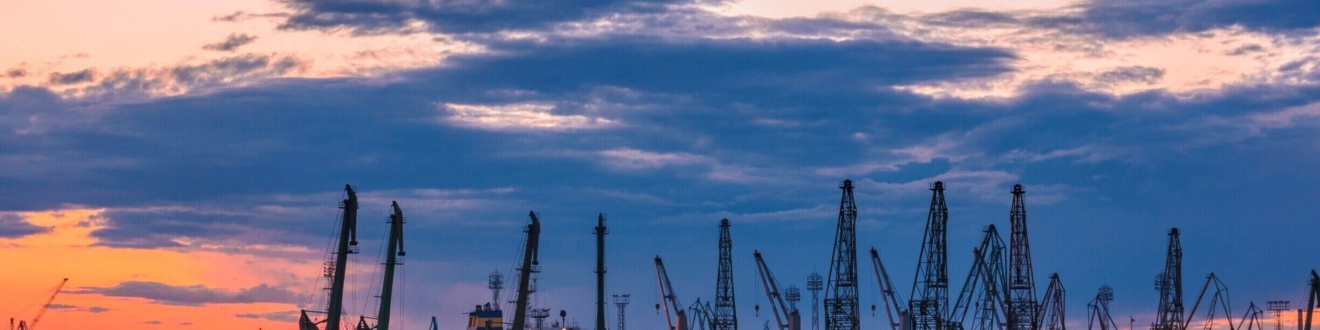 Sunset over the port.