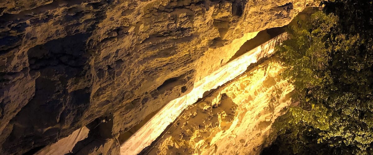 Exploring the cliff dwelling at night
