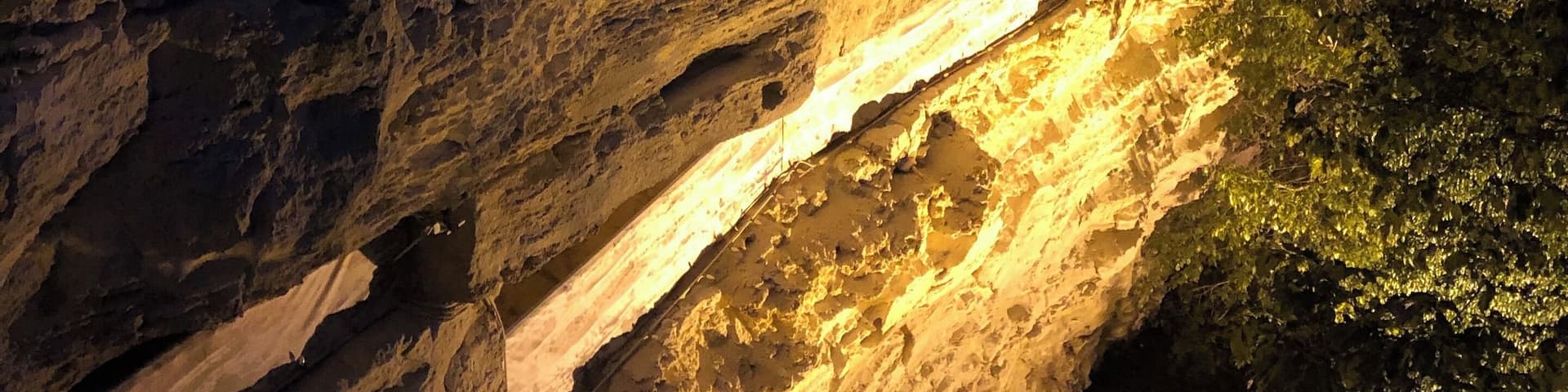 Exploring the cliff dwelling at night