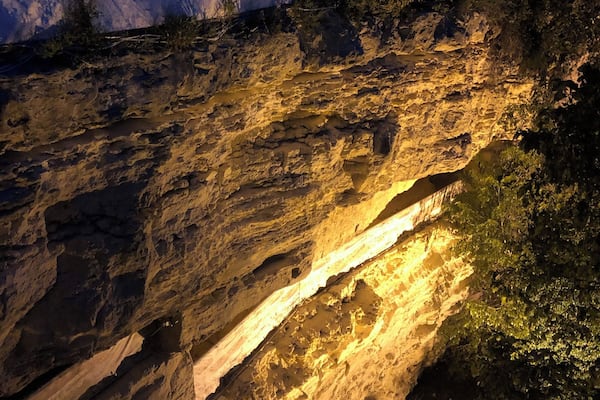 Exploring the cliff dwelling at night