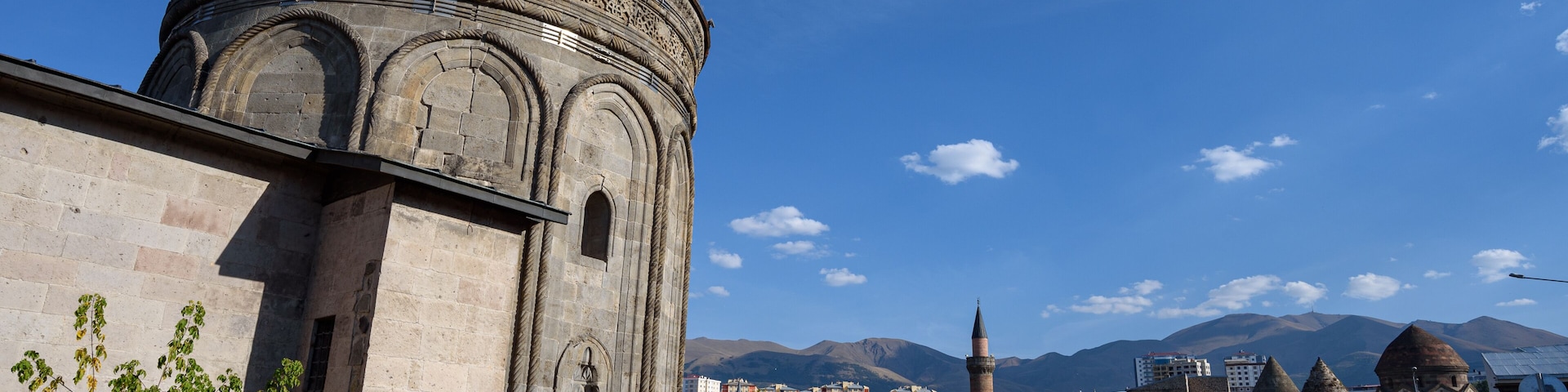 Morning view of 15th century Çifte Minareli Medrese or Twin Minaret Madrasah in Sivas, Turkey