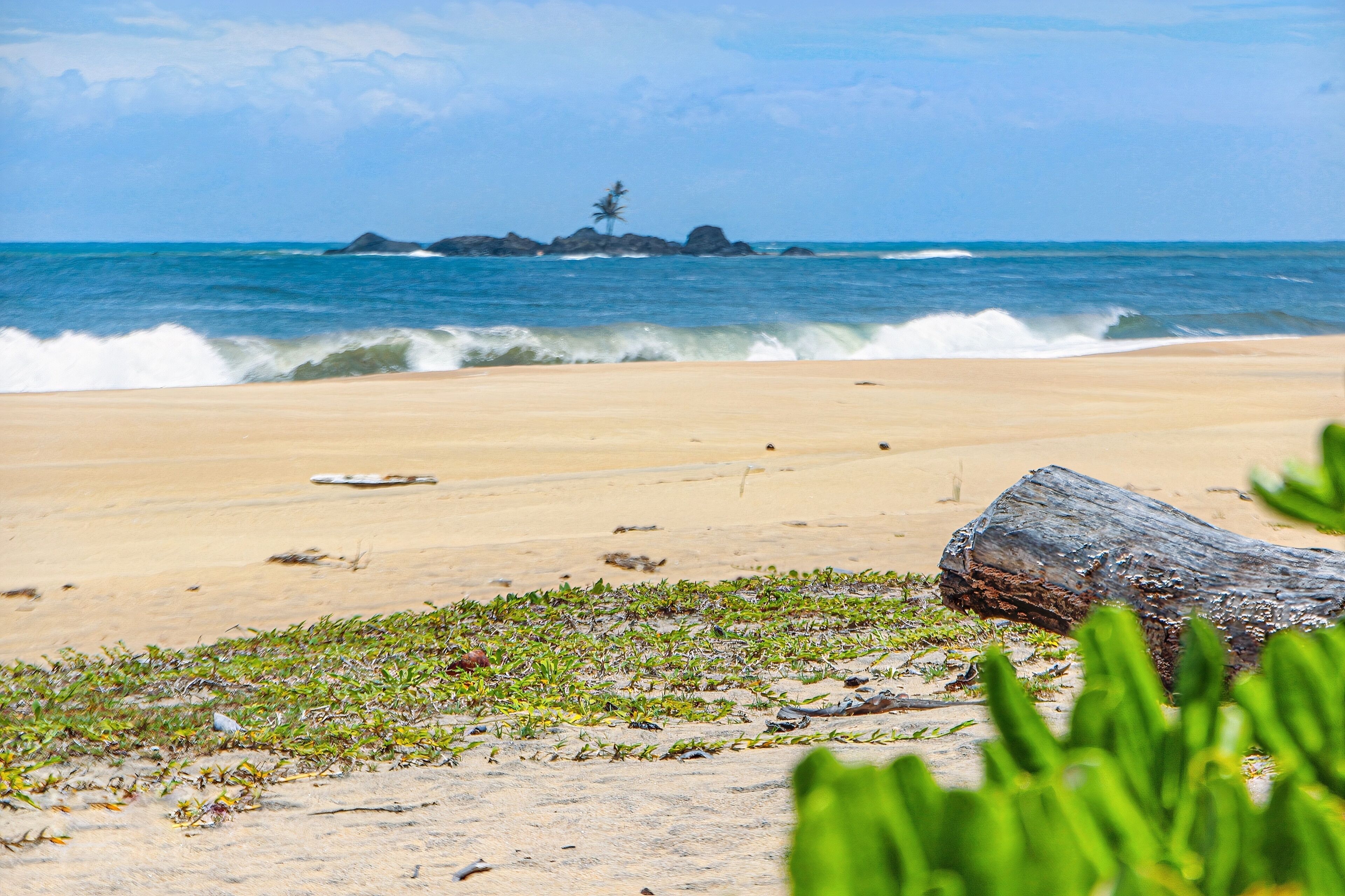 View from the rock to the beautiful beach of Vatomandry