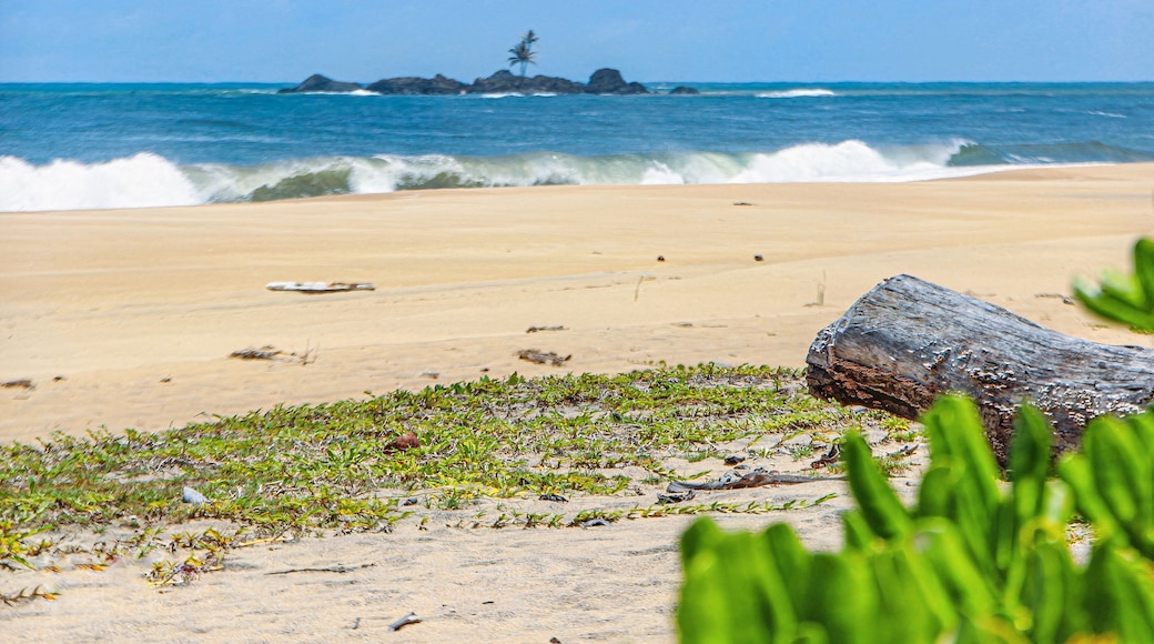 View from the rock to the beautiful beach of Vatomandry