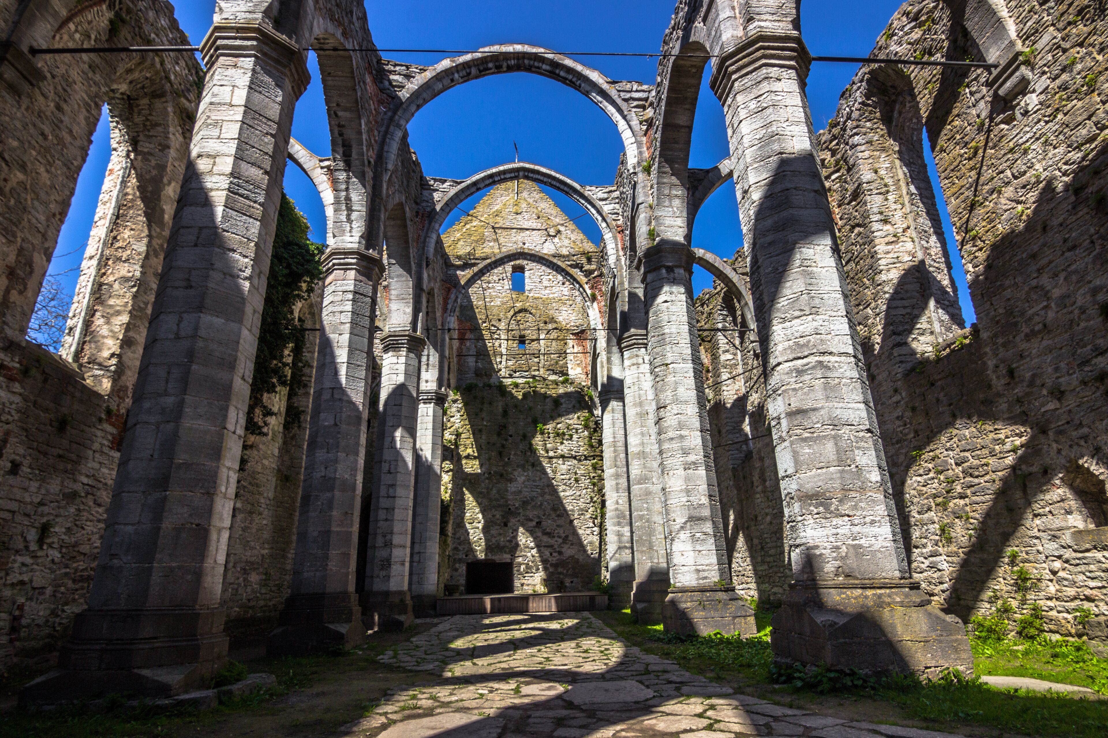 Visby, Gotland - May 15, 2015: Ruins of Sankta Karin church in Gotland, Sweden