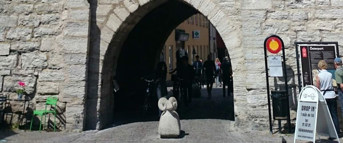 The entrance to the old city of Visby located on the island of Gotland. The city of Visby is one of the most well preserved medieval cities in Scandinavia and is listed as a UNESCO World Heritage Site.